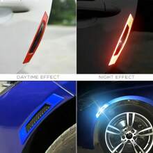 Car Shaped Door Decor Stickers, Reflective Warning Strips, Car Reflective Markings, Side Door Scratch Protection Stickers, Anti-Collision Stickers, Car Reflective Strips