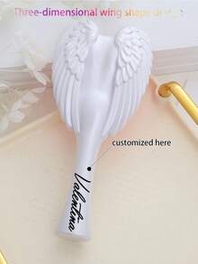 1pc Customized Angel Wing Design Comb, Personalized Engraved Hair Brush, Bridesmaid Gift, Birthday Gift, Grandma Gift, Anniversary Gift, Valentine's Gift, Mother's Day Gift, Best Friend Gift, Gift For Mom, Girlfriend Gift, Wife Gift - Multicolor - View 8