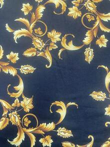 Retro Cheongsam Blouse For Women, Chinese Ditsy Floral Slim Fit Short Sleeve Shirt, Spring/Summer - Gold - View 2