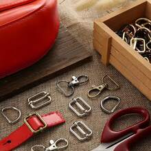 60pcs Keychain Making Kit, Including 20pcs Swivel Keychains, 20pcs D-Rings, 20pcs Sliders, Suitable For Handbags, Wallet Lanyards And Sewing Projects - D Buckle D Ring Japanese Buckle - View 3