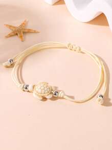 1 pieza Pulsera colgante de tortuga marina, adecuada para el atuendo de verano, vacaciones en la playa y viajes