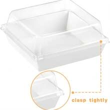 5pcs/10pcs/20pcs Dessert Boxes With Clear Lids Charcuterie Boxes, Oil Proof Kraft Paper, White Pink Kraft Paper Bakery Boxes, Perfect For Cookies Macaron Cake Sandwich, For Weddings Parties And Special Occasions