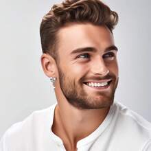 36PCS Men's Stainless Steel Earrings Set - Silver Cross/Hoop/Stud Multipack Hypoallergenic Body Jewelry For Men, Perfect Gift For Birthday Party & Casual Wear