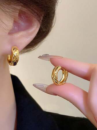 Winglove 1 件简约环形耳环女士珠宝 S925/925 纯银情人节休闲精致女士珠宝礼物