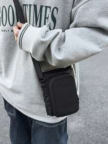 Men Mini Shoulder Bag Crossbody Bag Wallet Phone Pouch - Multicolor - View 7