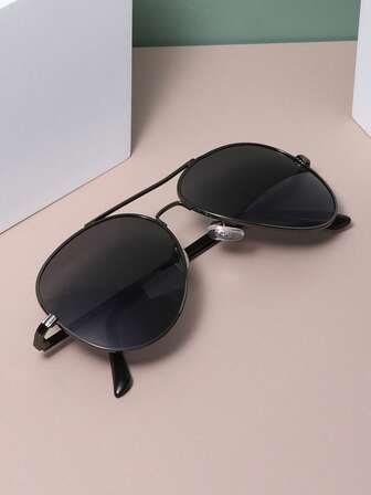1 Pair Aviator Metal Outdoor Driving Beach Fashion Fashion Glasses, Suitable For Daily Wear