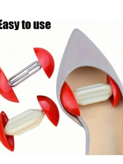 1 par mini maca de sapato extensor de largura ajustável rack de dedo do pé - maca de sapato de plástico anti-rugas portátil, rack de sapato anti-deformação fácil de usar inclui suporte de mão branco