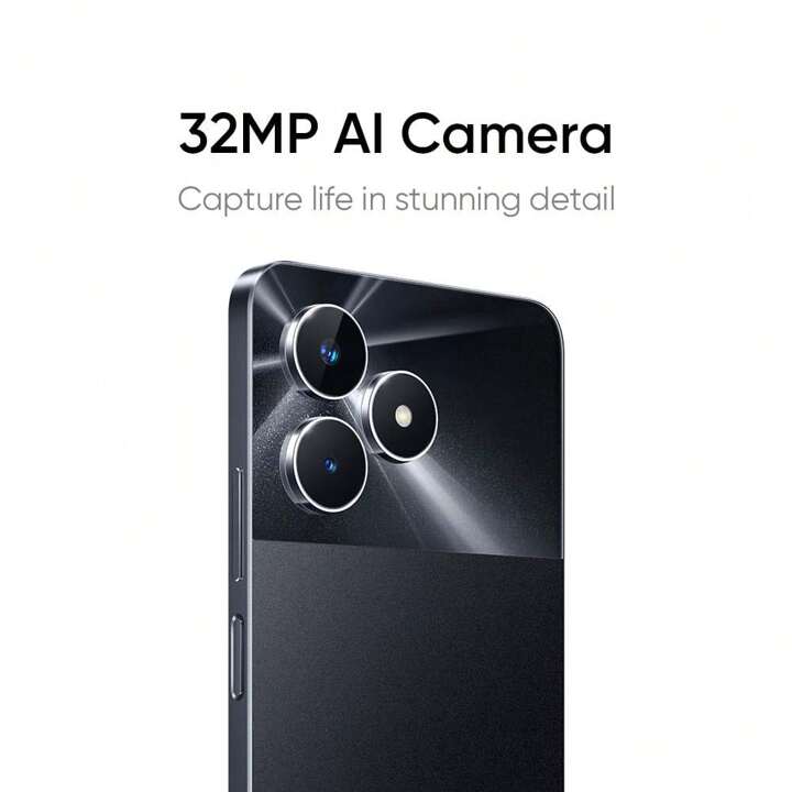 スマートフォン本体 Realme Note60 Unlocked 6GB+128GB 4G LTE Realme Note 60 4G Marble Black 128GB + 6GB Dual-SIM Factory