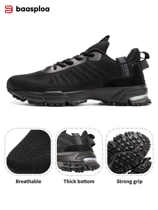 baasploa Men Running Shoes Sneakers Outdoor Casual Lightweight Tennis Shoes Male Fashion Mesh Professional Running Shoes Brand Shoes Sizes41-45 (Slimming Effect, Wider Feet Please Order One Size Up, Extra Large Sizes Available)