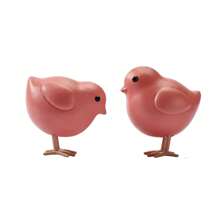 2 Pcs Chicks ABS Resin Figurines Garden Decor Outdoor Balcony Ornament, Sculptures Lightweight Waterproof Cute Home Decorations