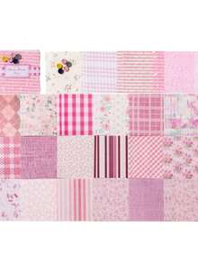 44pcs/Book Vintage Mixed Material Paper Fabric Mesh Lightweight Paper Korean Ditsy Floral Theme Diary Scrapbooking Decorative Background Paper - Multicolor - View 16