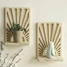 1pc Minimalist Wooden Hanging Wall Shelf For Home Decor, Plant Pot, Vase And Ornament Display