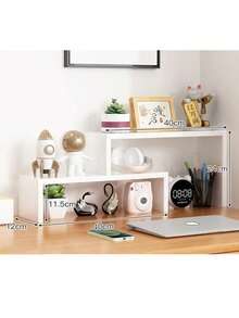 Madebyblanc 1PCScalable Long And Short Desktop Layered Storage Desk With A Simple Multifunctional Small Storage Rack And An Elevated Shelf - Multicolor - View 14