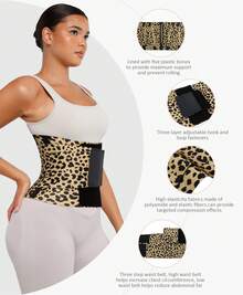 FeelinGirl High Compression Waist Trainer Belt Waist Cincher Trimmer Ab Belt Tummy Control Body Shaper With Triple Wrap - Màu vàng - Xem 3