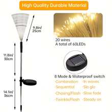 2 Packs Solar Lights Outdoor 150/60/200 /120/240/360/480 Solar Lights Dandelion 8 Modes Garden Decoration Solar Fireworks Solar Garden Lights