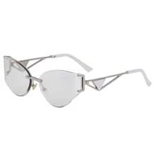 1pc New Stylish Cat Eye Frameless For Women, Casual Retro Party Cute Sexy Street Elegant High-End Glasses, Suitable For Daily Wear, Outdoor Activities