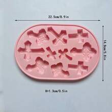 1 pieza Moldes de silicona con forma de cruz DanLing, crucifijo religioso, Molds de silicio para Ting - Rosa Pálido - Ver 2