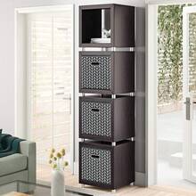 Black Foldable Storage Cubes Bins, Fabric Storage Box Cubes Organizer Baskets With Dual Handles For Home Organizer (Black) - Grey - View 4