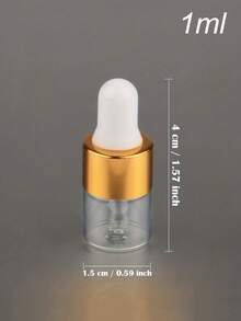 50/30/20/10/5/1pcs 1ml Gold Mini Brown Screw Cap Glass Bottle, Suitable For Essential Oils, Lab Chemicals And Perfumes - Gold - View 10