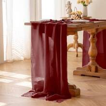 1pc Romantic French Colorful Chiffon Wedding Party Dessert Table Decoration Tablecloth, Birthday Party Backdrop - Multicolor - View 9