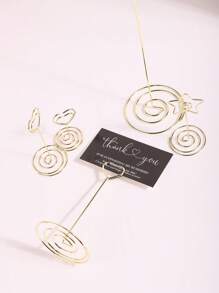 5pcs/10pcs Mini Table Number Holders, Gold Round Menu Card Clip, Great For Weddings, Birthdays, Anniversaries, Parties, Table Place Cards, Wire Picture Frames, Desk Photo Holder, Table Decorations, Back To School Valentine Day