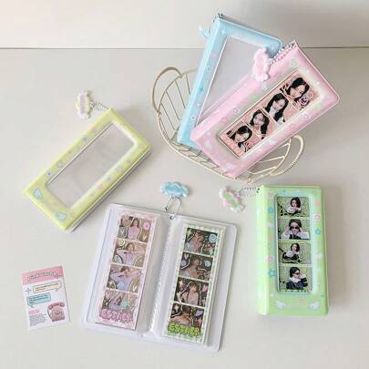 INS Handmade Angel Wings 4-Frames Card Album, DIY 4-Frames Photo Cards Collection Album For Fans,Back To School,School Supplies