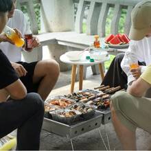 Charcoal Grills, Folding Barbecue Grill, Portable Grill With Reinforced Support Frame, Small Grill As Barbecue Accessories, Stainless Steel Table Grill For Cooking Folding Charcoal BBQ Grill, Portable Camping Grill, Compact Campfire Charcoal Gas BBQ Grill Rack