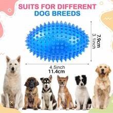 Juguete de perro con chillido de TPR, pelota con chillido de alta elasticidad, pelota con punta blanda, pelota limpiadora dental flotante y resistente al masticado para perros