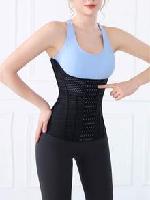Girdle Waist Trainer Tummy Control, Breathable Lightweight Shapewear - Black - View 5