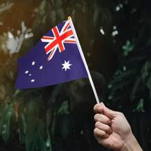 10pcs Mini Australian Flag, Polyester Material, Suitable For Festivals, Parties And Garden Decor