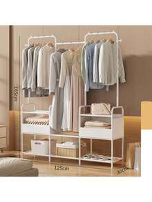 1 Set Easy Assemble Closet Organizer, Home Bedroom Reinforced Steel Rack Wardrobe, Clothes Hanging Storage, Bedroom Clothing & Miscellaneous Storage Cabinet, Sturdy Minimalist Modern - Multicolor - View 23