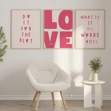 Retro Print Set Of 3, Do It For The Plot Print, Love Poster, What If It All Works Out, 70s Wall Print, Preppy Poster, Wall Print, Valentine's Day Gift Decoration, No Frame