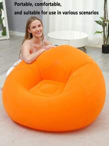 1 pieza Sofá redondo inflable, silla de camping inflable, sofá acojinado inflable, silla inflable, silla inflable plegable y portátil, adecuado para sala de estar, dormitorio, sala de lectura, balcón, camping al aire libre, de fácil almacenamiento y portabilidad, ocio y entretenimiento, dormitorio, silla con respaldo, silla de puf