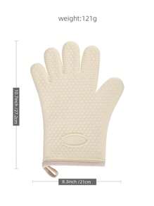 1pc Cotton Padded Microwave Oven Gloves, Silicone Bakeware Gloves, Heat Resistant Oven Mitts, Five-Finger Kitchen Hot Pads, Suitable For Family Gatherings, Baking, Grilling And Other Occasions