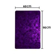 1pc Floral Pattern Bath Mat, Soft Plush Fabric Surface, Home Decorative Anti-Fatigue Floor Mat For Bathroom, Kitchen, Entryway, Classic Luxury Style, Comfortable Underfoot, Relieve Foot Fatigue Home Bathroom Decor Bath Rug Floor Carpet Outdoor Rug Door Mat Fall Decor Bathroom Accessories Back To School Entryway Decor - Purple - View 14