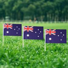 10pcs Mini Australian Flag, Polyester Material, Suitable For Festivals, Parties And Garden Decor