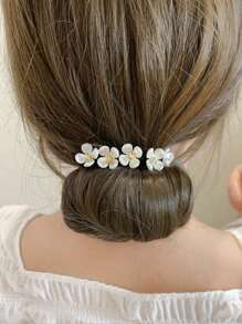 2/1pc Elegant Pearl Hair Curler, Pearl Decorated Hair Tie - Chic Bracelets And, Suitable For Teenagers And Adults, Fashionable Faux Pearl, Suitable For Women And Girls, Create Fluffy Buns, The Number Of Pearls Is Not Fixed (1 Piece Minimum) Hair Ties Ponytail Holders Hair Elastics Hair Rubber Bands Scrunchies Hair Rope Elastic Hair Tie, Hair Bobbles ,Head Piece