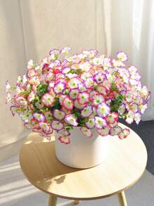 2/6/10 piezas Flores artificiales de exterior de seda Campanilla resistente a los rayos UV, planta de boj verde, eucalipto, hierba artificial adecuada para decoración de hogar, oficina, boda, maceta, cerca, patio, balcón en primavera/verano