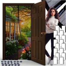 Moustiquaire magnétique pour porte 100 x 210 cm, noire. Moustiquaire magnétique pour porte 100 x 210 cm, noire. Protégez vos portes et fenêtres des insectes grâce à nos moustiquaires. Rideau magnétique, idéal pour protéger vos portes des insectes. Moustiquaire pour porte de balcon, de cave, de salon, de terrasse, sans perçage. Noir.