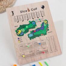 Joc de societate cu zaruri de golf din lemn, sistem de notare creativ, accesoriu pentru serile de jocuri, ideal pentru jocuri distractive de golf pe masă, potrivit pentru activități de petrecere, întâlniri de familie și evenimente