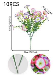 2/6/10 piezas Flores artificiales de exterior de seda Campanilla resistente a los rayos UV, planta de boj verde, eucalipto, hierba artificial adecuada para decoración de hogar, oficina, boda, maceta, cerca, patio, balcón en primavera/verano