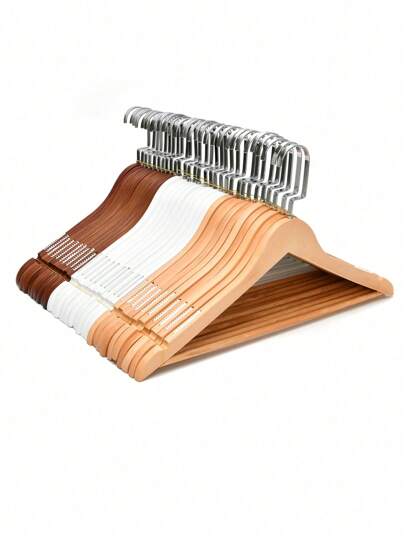 Męskie/damskie minimalistyczne antypoślizgowe wieszaki drewniane, 360° obrotowe haki, antypoślizgowa konstrukcja z rowkiem na ramionach, odpowiednie do/koszul/spodni/krawatów, skandynawski naturalny kolor organizera do szafy, uniwersalne narzędzia do organizacji szafy na cztery pory roku, wiosenne i letnie minimalistyczne podstawowe wyposażenie domu