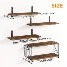 Tomnk 3+2 Tier Bathroom Floating Shelves Over Toilet, Farmhouse Rustic ...