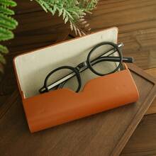 1pc Customized Engraved Faux Leather Eyeglasses Case, Suitable For Men And Women - Minimalist Style Glasses Frame With Personalized Letters - Durable And Easy To Clean - Ideal Gift For Parents