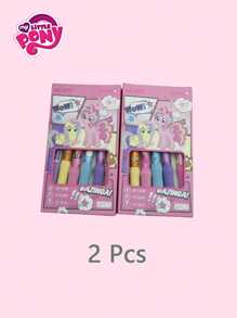 MY LITTLE PONY 6 unidades de bolígrafos neutros, bolígrafos de punta de esponja de fibra de carbono con diseño de dibujos animados y colores brillantes, escritura suave, adecuado para oficina y escuela, regalo perfecto para fans