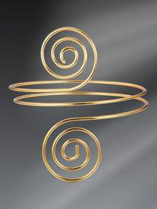 CIZME Women's Y2K Style Arm Cuff Bracelet, Adjustable Stainless Steel Armband, Gold/Silver Feather Arm Cuff, Open Bangle Bracelet - Armband - View 11