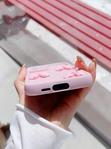 Funda de teléfono anti-caída de TPU minimalista de color rosa con lazo, adecuada para [series]