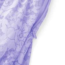 Women Tiered Ruffled Short Skirts Floral Lace Sheer Mid Rise Lined Cute Flowy Mini Skirts - Violet Purple - View 6