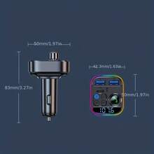 5,3 cm kabelloser FM-Transmitter für Auto - Typ C PD30W QC3.0 Adapter - Freisprechsystem, unterstützt TF-Karte und USB-Stick