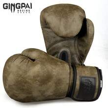GINGPAI BOXING Vintage Boxing Gloves For Kickboxing, Muay Thai, Training, Sparring, Punching Bag, Adults, Teenagers, 8-12oz, Professional Fighting & Fitness Gym Equipment - Multicolor - View 9